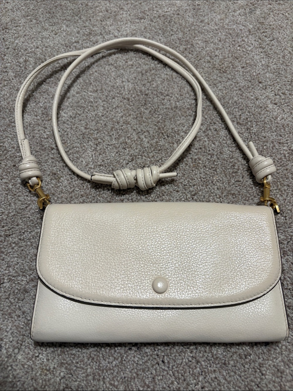 Vera Bradley Wildwood Wallet Crossbody Pebbled Leather Cream Off-White Bag